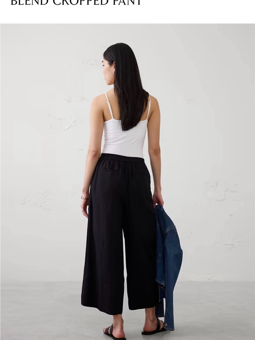 Banana Republic Black Wide-Leg Cropped Pants - Women